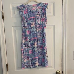 Lilly Pulitzer Blue and Pink Tropical Dress